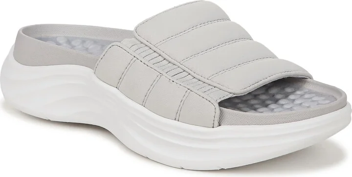 Dr. Scholl's Women's Feel Free Slide Sandal Vapor Grey Fabric 5 M