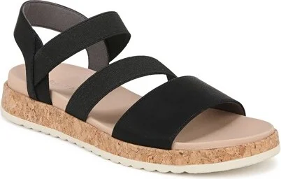 Dr. Scholl's Women's Isle Fun Strappy Sandals Black Smooth 9 M