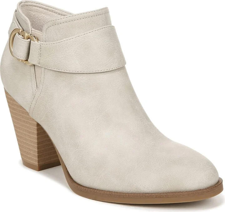 Dr. Scholl's Womens Kickstart High Heel Ankle Bootie Oyster Smooth 6 M