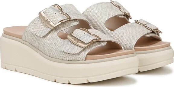 Dr. Scholl's Women's Nice Day Max OG Wedge Sandal Off White Smooth 8.5 M - Image 2