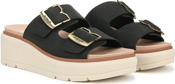 Dr. Scholl's Women's Nice Day Max OG Wedge Sandal Off White Smooth 8.5 M - Image 3