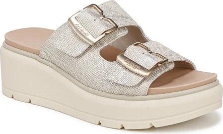 Dr. Scholl's Women's Nice Day Max OG Wedge Sandal Off White Smooth 8.5 M