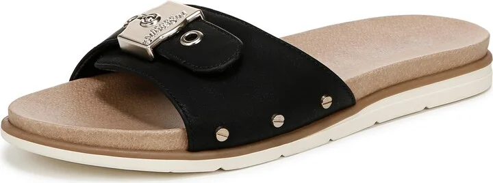 Dr. Scholl's Womens Nice Iconic Flat Sandal Black 8.5 M
