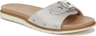 Dr. Scholl's Women's Nice Iconic Slide Sandal Metallic Silver 8.5 M