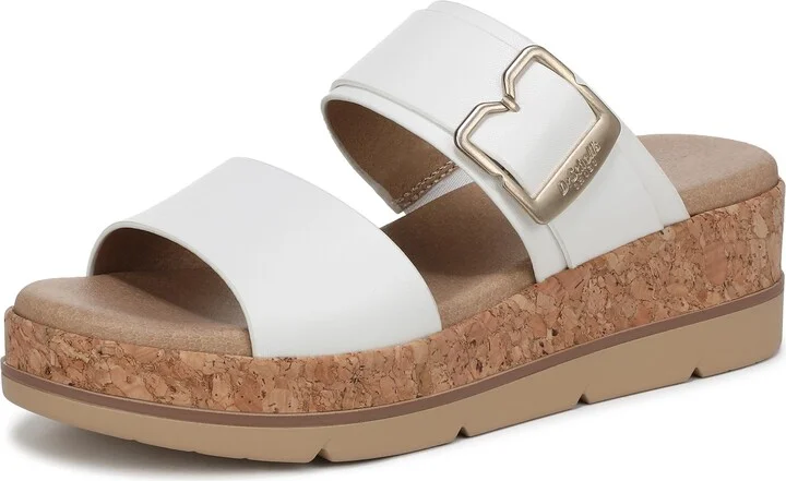 Dr. Scholl's Womens Once More Slide Sandal White 6 M
