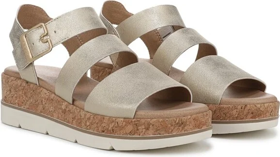 Dr. Scholl's Women's Once Twice Sandal Gold Metallic 9.5 M - Image 2