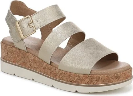 Dr. Scholl's Women's Once Twice Sandal Gold Metallic 9.5 M