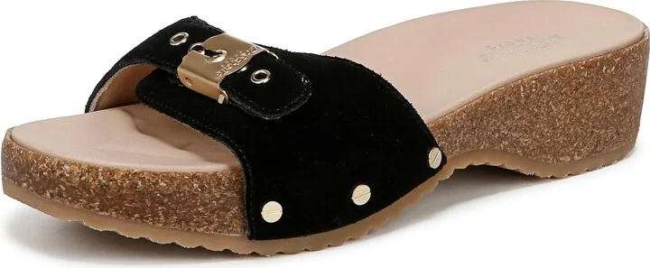 Dr. Scholl's Womens Original Flex Slide Sandal Black Leather 10 M