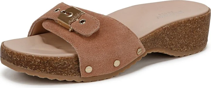Dr. Scholl's Womens Original Flex Slide Sandal Honey Brown Leather 8.5 M