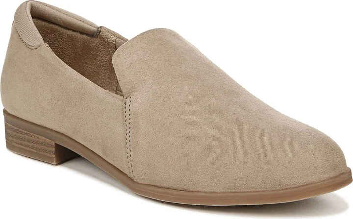 Dr. Scholl's Womens Rate Loafer Slip On Moc Taupe Microfiber 6.5 M