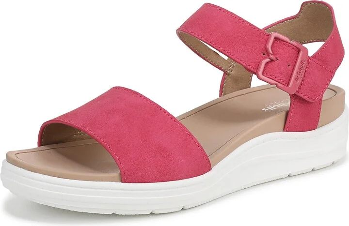Dr. Scholl's Womens Time Off Sky Sandal Pink Punch Faux Leather 11 M