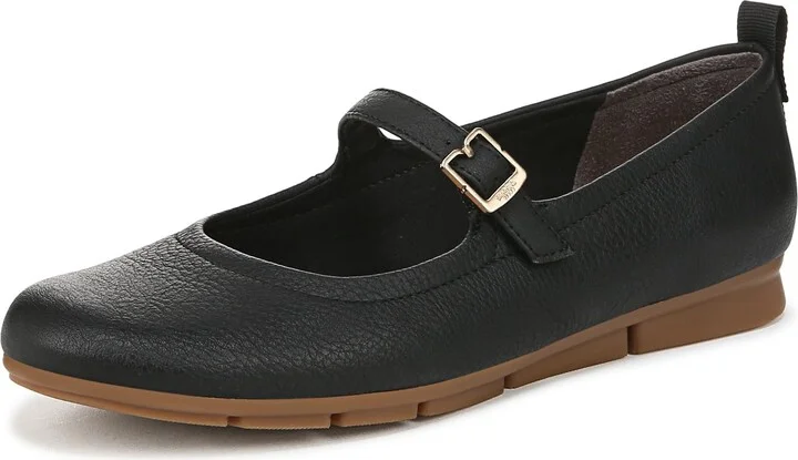 Dr. Scholl's Womens Timeless Jane Mary Jane Flat Black Gum 7 M