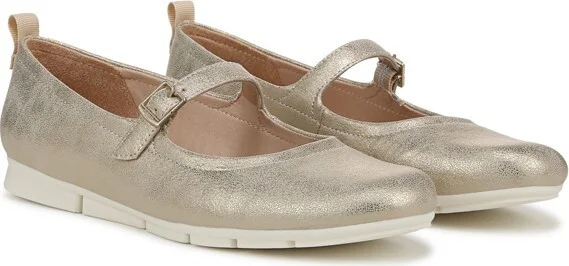 Dr. Scholl's Women's Timeless Jane Mary Jane Flat Gold Smooth 7.5 M - Image 2