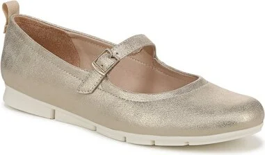 Dr. Scholl's Women's Timeless Jane Mary Jane Flat Gold Smooth 7.5 M