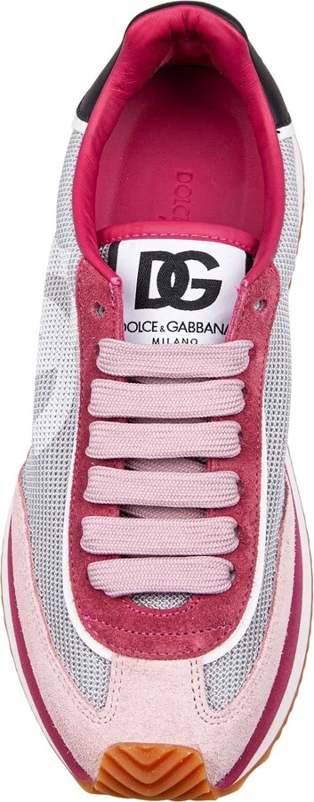 Dragon Sneakers In Mixed Materials In Grey And Fuchsia - Image 2