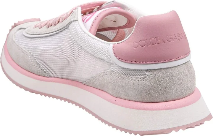 Dragon Sneakers In Mixed Materials White And Pink Color - Image 3