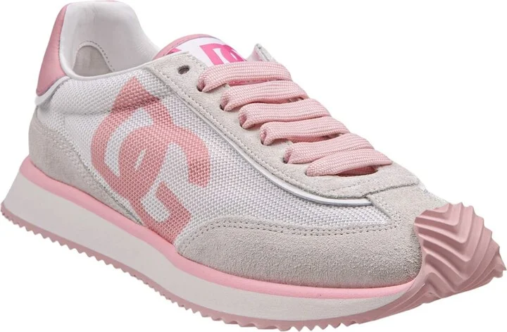 Dragon Sneakers In Mixed Materials White And Pink Color - Image 4