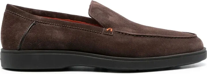 Drain suede loafers