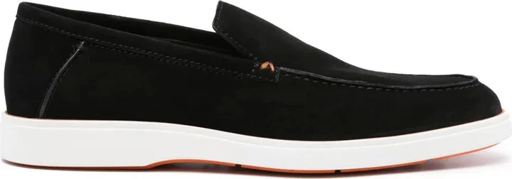Drain suede loafers
