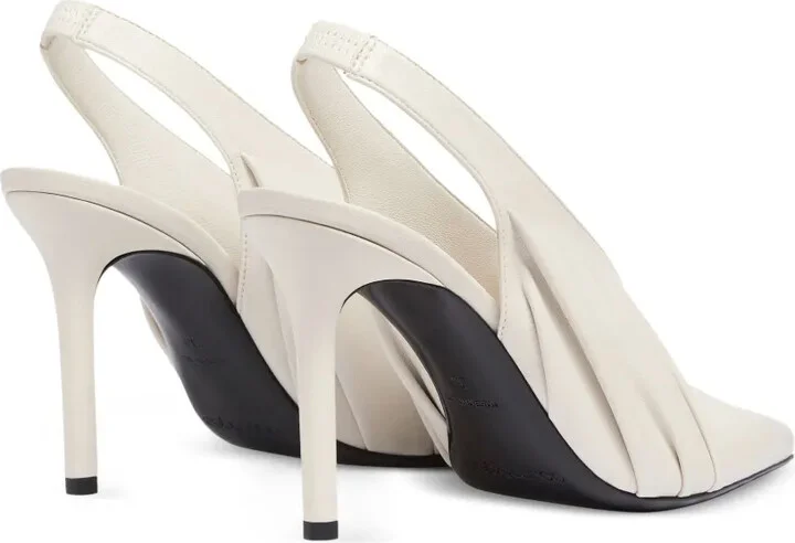 Draped Faux Leather Pumps - Image 3
