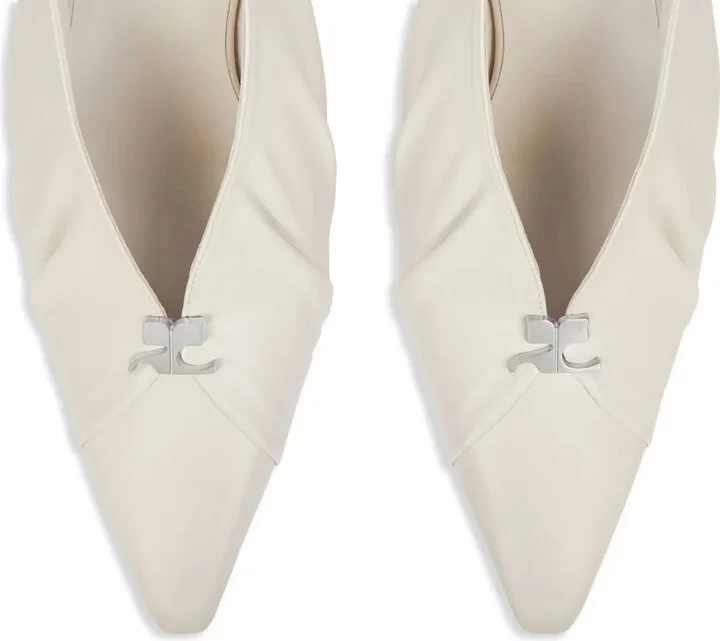 Draped Faux Leather Pumps - Image 4
