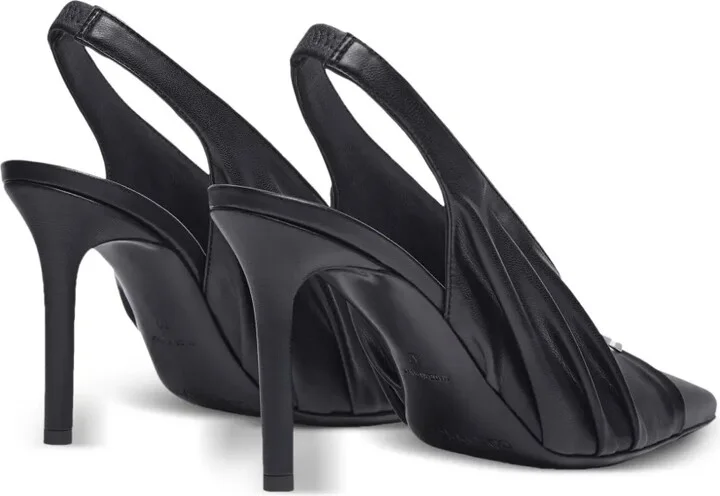 Draped Faux Leather Slingbacks - Image 3
