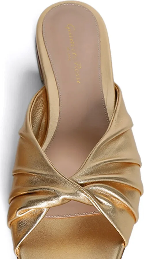 Draped Metallic Flat Mules - Image 2