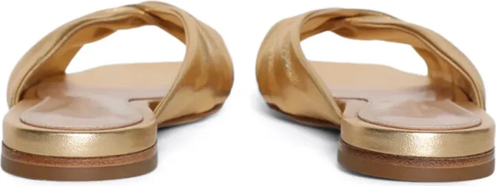 Draped Metallic Flat Mules - Image 3