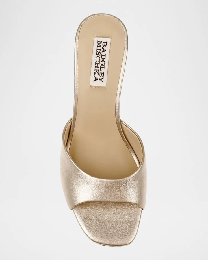 Draya Leather Kitten-Heel Mules - Image 2
