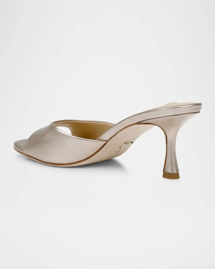 Draya Leather Kitten-Heel Mules - Image 5