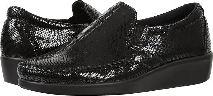 Dream 2250-211 Loafer Women's 10 Black Leather Moc Toe Slip-On Shoes KHD2140