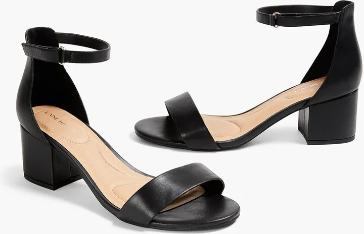 Dream Cloud Ankle Strap Block-Heel - Faux Leather
