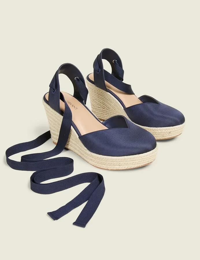 Dream Cloud Ankle-Tie Espadrille Wedge