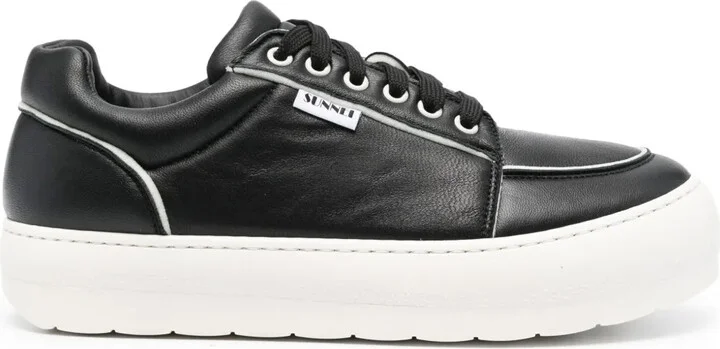 Dreamy leather flatform sneakers