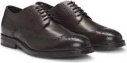 Dressletic Italian-made Derby shoes in leather- Dark Brown Men's Business Shoes size 11