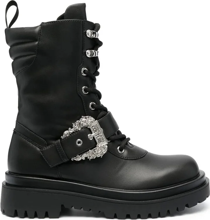 Drew baroque-buckle combat boots