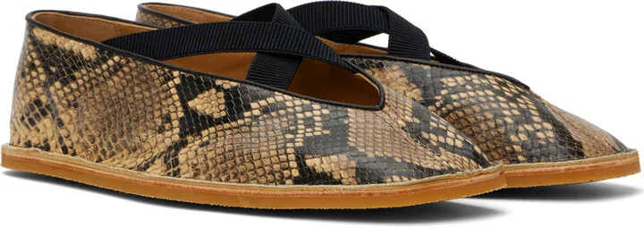 Dries Van Noten Beige & Black Leather Loafers - Image 4