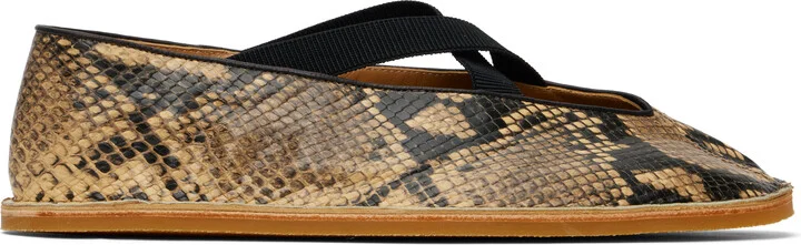 Dries Van Noten Beige & Black Leather Loafers