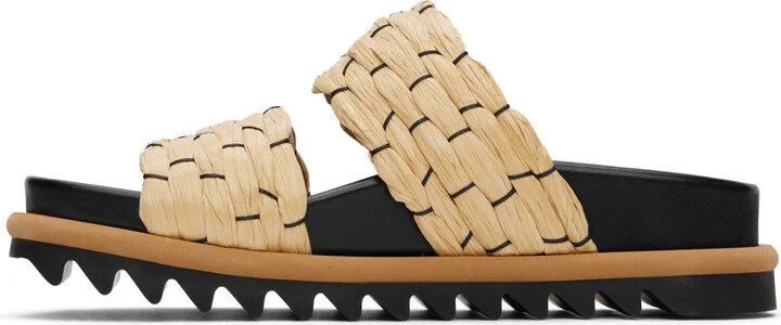 Dries Van Noten Beige Braided Sandals - Image 3