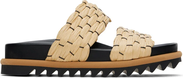 Dries Van Noten Beige Braided Sandals