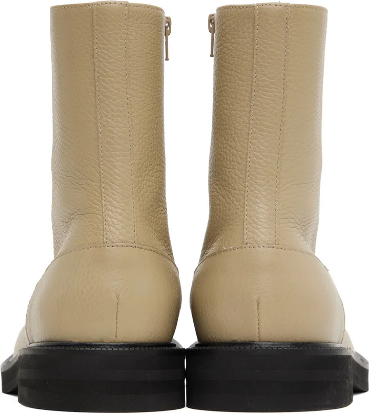 Dries Van Noten Beige Leather Chelsea Boots - Image 2