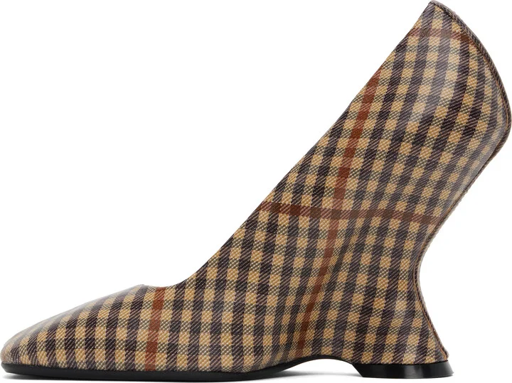 Dries Van Noten Beige Leather Wedge Heels - Image 3