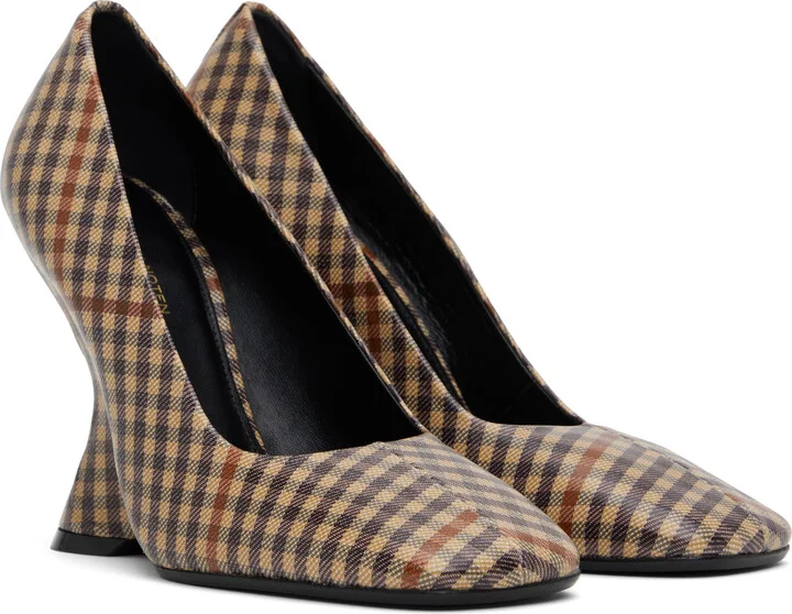 Dries Van Noten Beige Leather Wedge Heels - Image 4