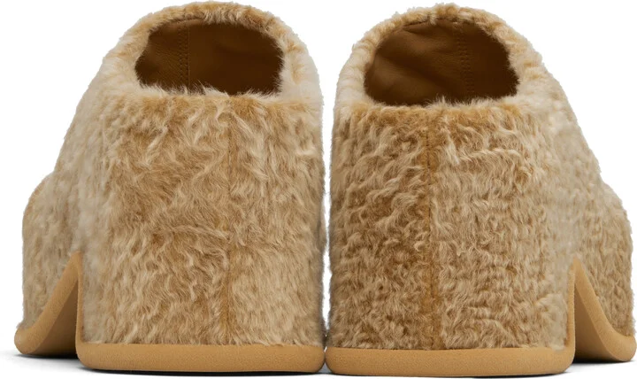 Dries Van Noten Beige Shearling Slip-on Loafers - Image 2