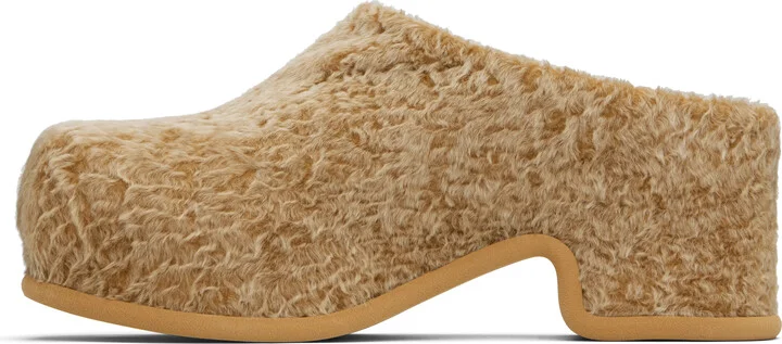 Dries Van Noten Beige Shearling Slip-on Loafers - Image 3