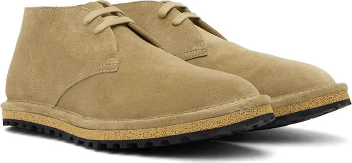 Dries Van Noten Beige Suede Desert Boots - Image 4