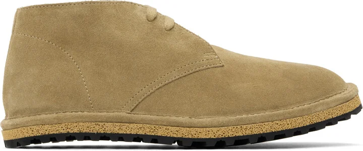 Dries Van Noten Beige Suede Desert Boots