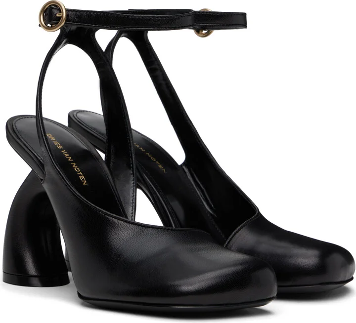 Dries Van Noten Black Asymmetric Heels - Image 4