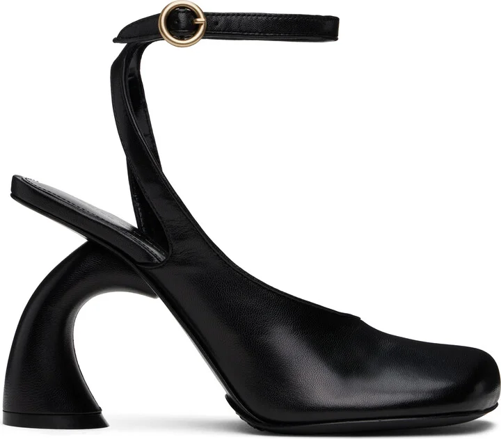 Dries Van Noten Black Asymmetric Heels