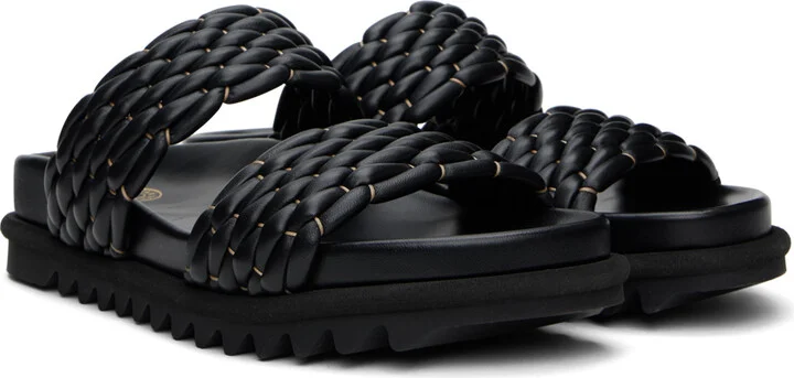 Dries Van Noten Black Braided Sandals - Image 4